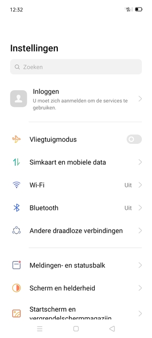 Selecteer Simkaart en mobiele data