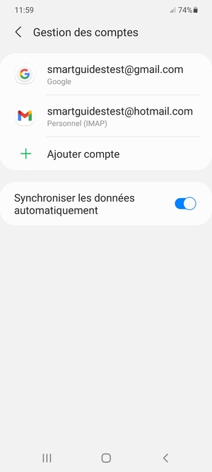 Sélectionnez votre compte Google