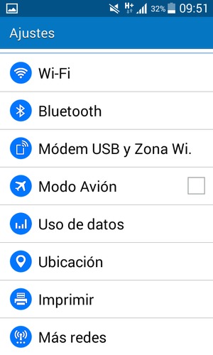 Desplácese y seleccione Más redes