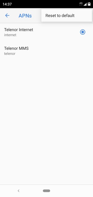 Select Reset to default