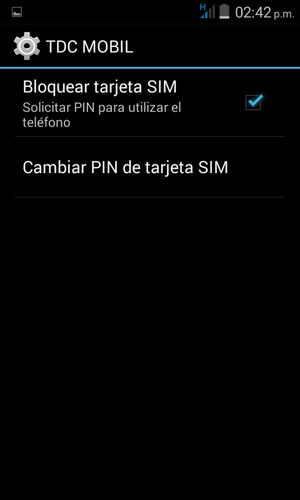 Seleccione Cambiar PIN de tarjeta SIM