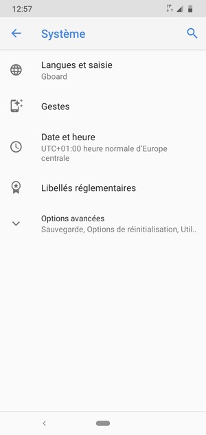 Sélectionnez Options avancées