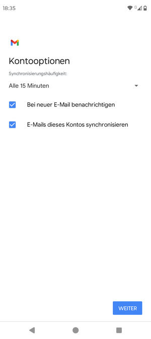 Wählen Sie WEITER