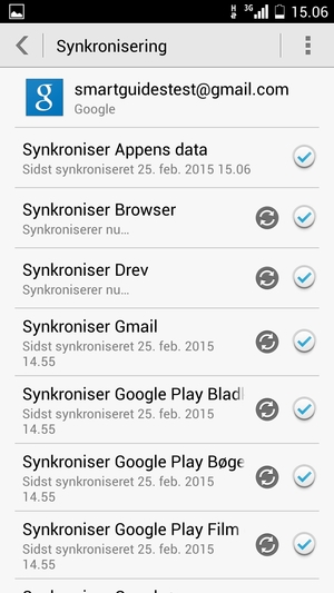 Dine oplysninger vil blive synkroniseret