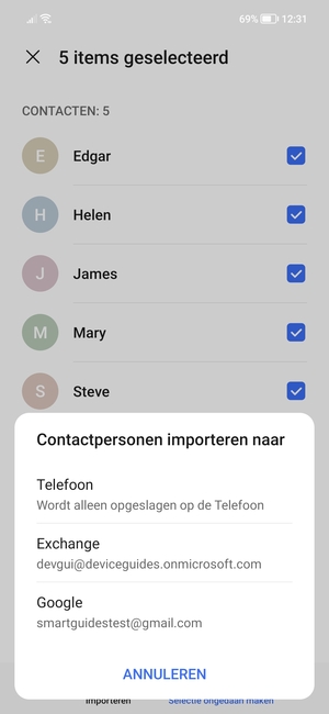 Selecteer uw Google-account