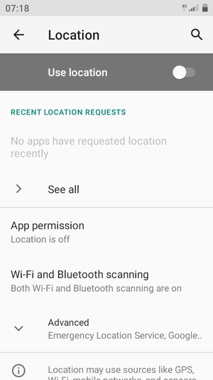 Turn off Use location