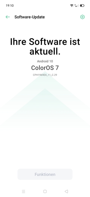 Falls Ihr Handy aktualisiert ist, wird Ihnen der folgende Bildschirm angezeigt