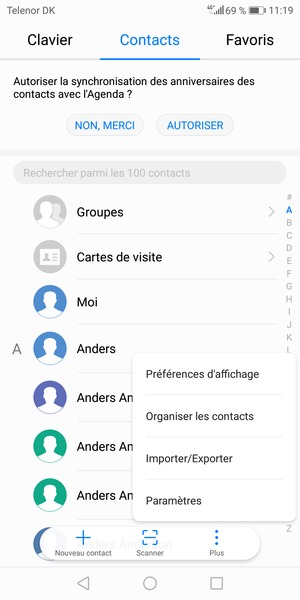 Sélectionnez Importer/Exporter
