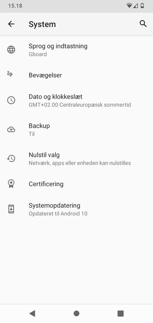 Vælg Systemopdatering