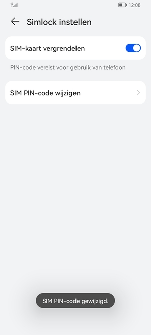 Uw SIM PIN-code is gewijzigd