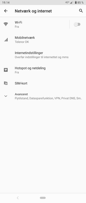 Vælg Mobilnetværk