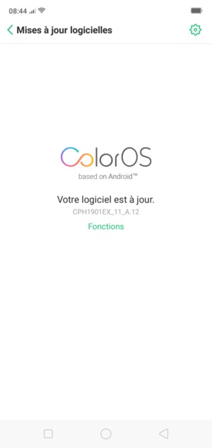 Si votre téléphone est à jour, vous verrez l'écran suivant