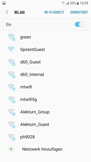 Wählen Sie das Wireless-Netzwerk, zu dem Sie eine Verbindung herstellen möchten