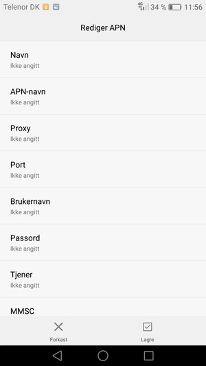 Skriv inn internett-informasjon