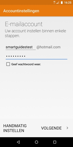 Voer uw Hotmail adres en Wachtwoord in. Selecteer VOLGENDE