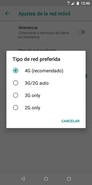 Seleccione la opción deseada