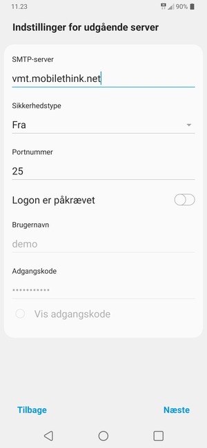 Slå Logon er påkrævet fra og vælg Næste