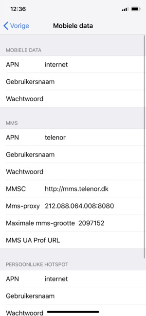 Voer mms-gegevens in