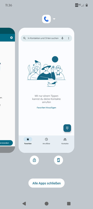 Wählen Sie Alle Apps schließen, um alle laufende Apps zu schließen
