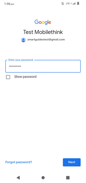 Enter your password and select Next