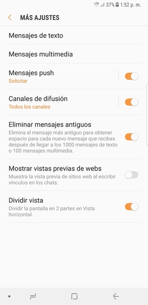 Seleccione Mensajes de texto