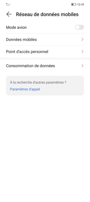 Sélectionnez Données mobiles