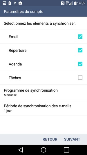 Sélectionnez SUIVANT