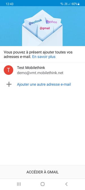 Sélectionnez ACCÉDER  À GMAIL