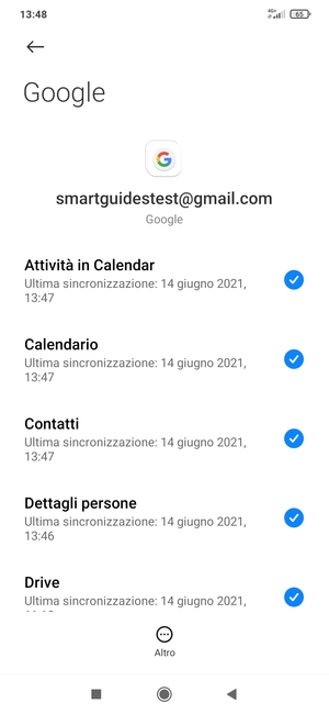 Assicurati che Contatti sia selezionato