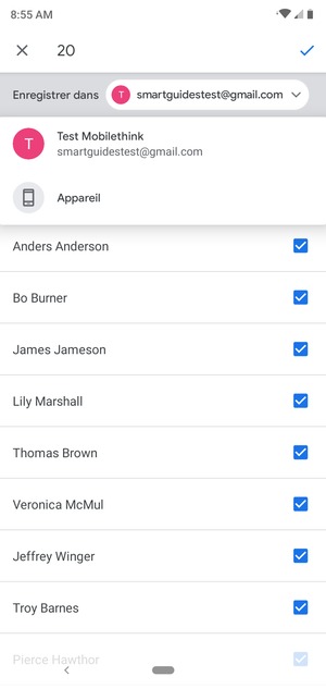 Sélectionnez votre compte Google
