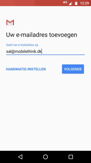 Voer uw e-mailadres in en selecteer VOLGENDE
