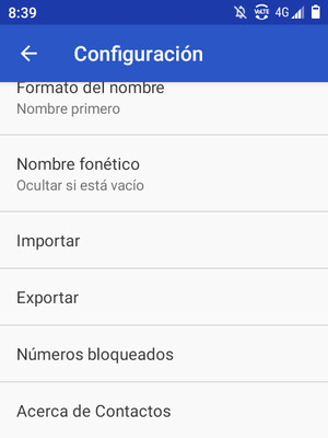 Desplácese y seleccione Importar