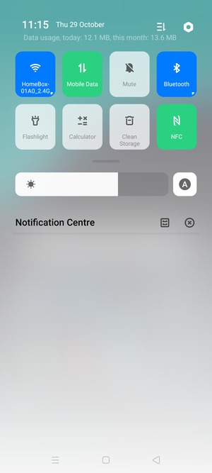 Slide down the top menu again