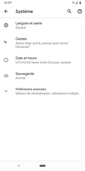 Sélectionnez Préférences avancées