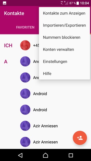 Wählen Sie Importieren/Exportieren