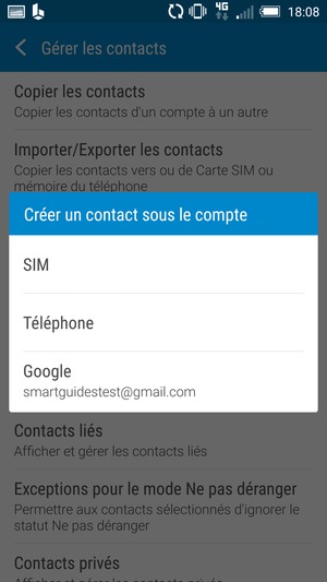 Sélectionnez Google