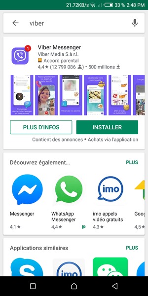 Sélectionnez l'appli