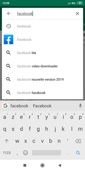 Saisissez le nom de l'appli et sélectionnez Rechercher