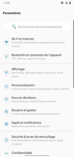 Sélectionnez Wi-Fi et Internet