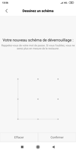 Dessinez de nouveau le schéma de déverrouillage