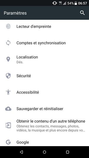 Faites défiler et sélectionnez Sécurité