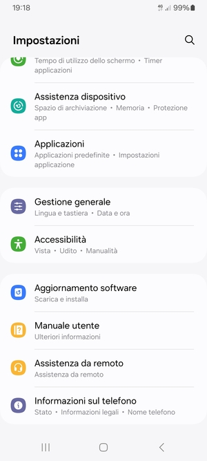 Scorri e seleziona Aggiornamenti software