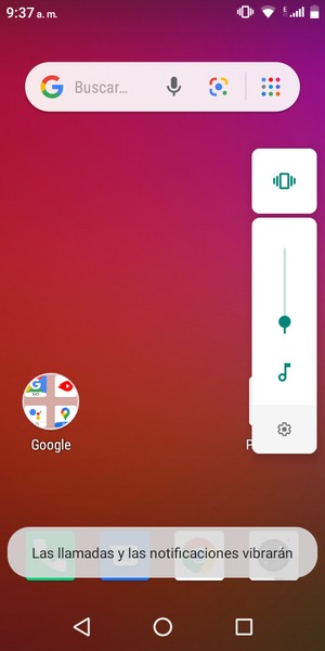 Seleccione Vibración para cambiar al modo silencio