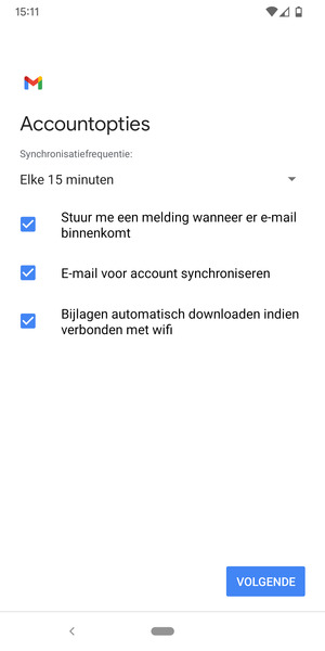 Selecteer VOLGENDE