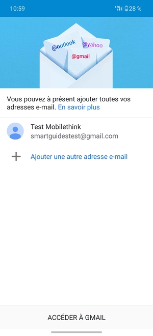 Sélectionnez ACCÉDER À GMAIL