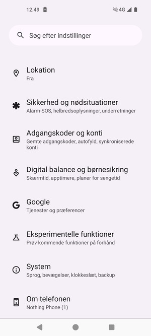 Scroll til og vælg System