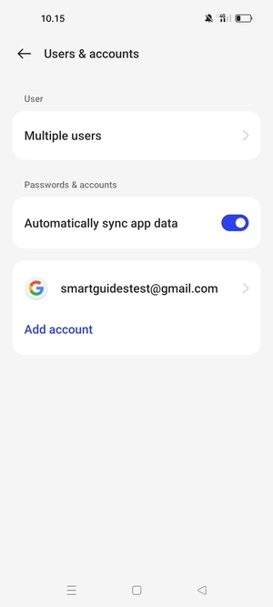 Select your Google account