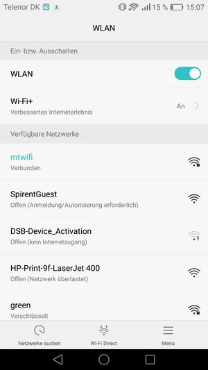 Sie sind nun mit dem WLAN-Netzwerk verbunden