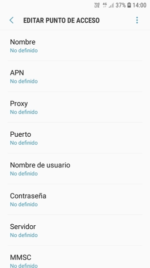 Introduzca la información de MMS