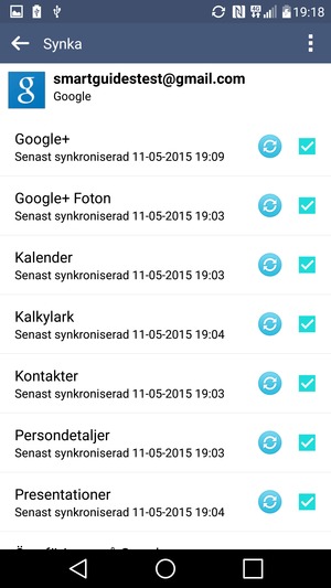 Din information kommer att synkroniseras